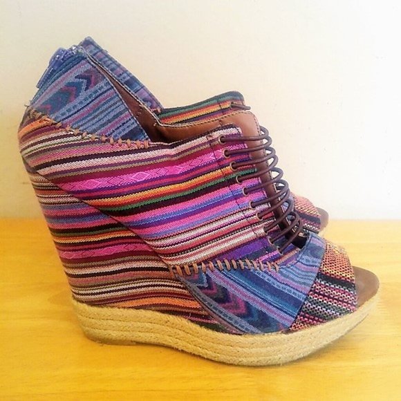 Chinese Laundry Shoes - Fabulous 5 "Rainbow Wedges
